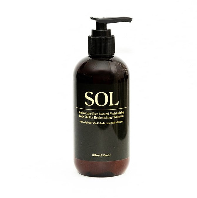 SOL - Moisturizing Formula with Pina Colada Fragrance: This oil is designed to provide intense hydration and nourishment for dry and damaged skin.